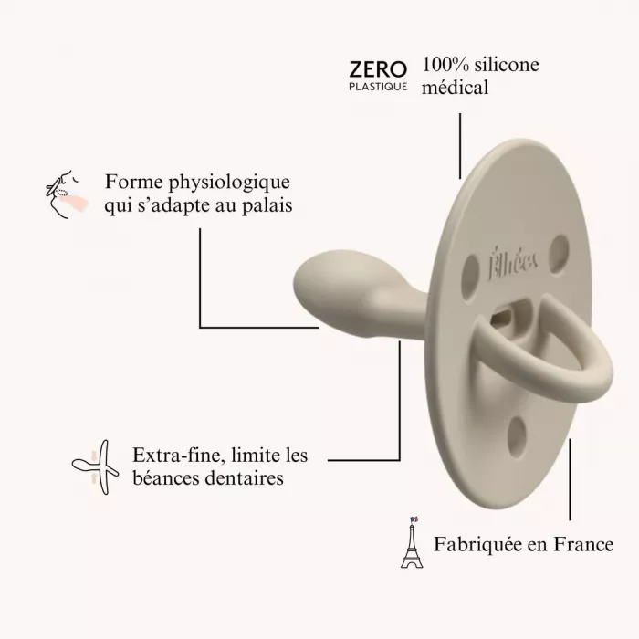 Suzeta din silicon - 0-6 luni - Sand - Elhée