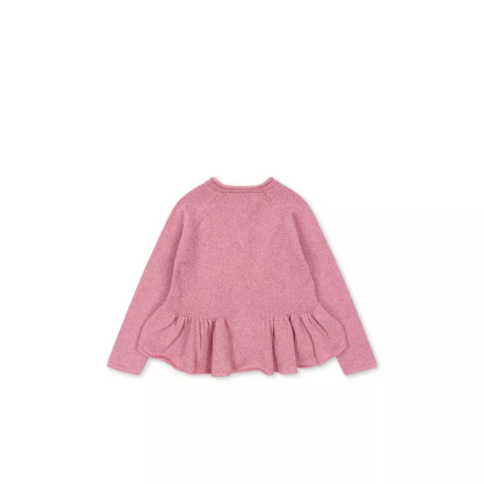 Cardigan tricotat din bumbac organic - Cabby - POWDER PINK - Konges Sløjd