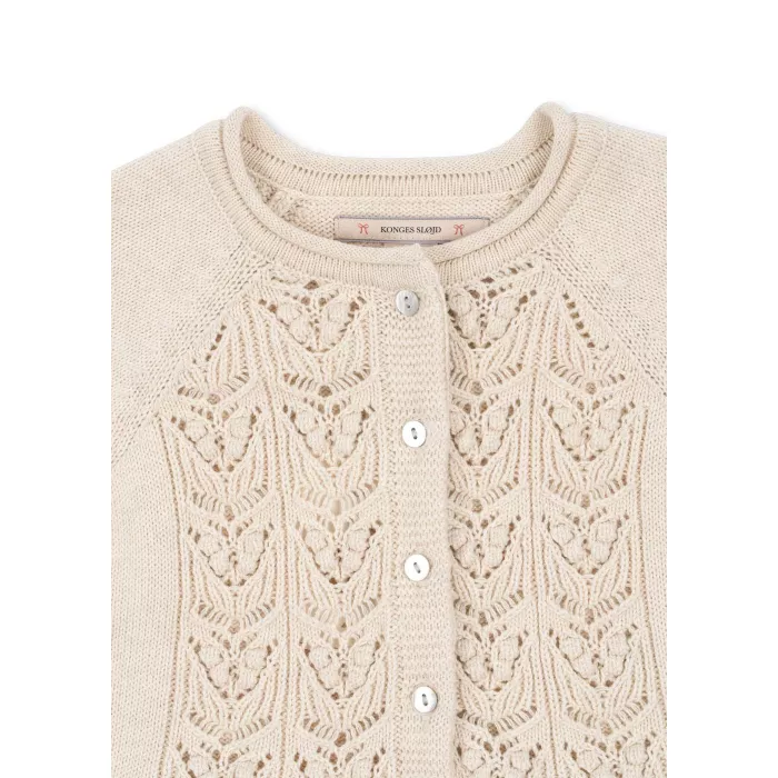 Cardigan tricotat din bumbac organic - Cabby - OFF WHITE - Konges Sløjd