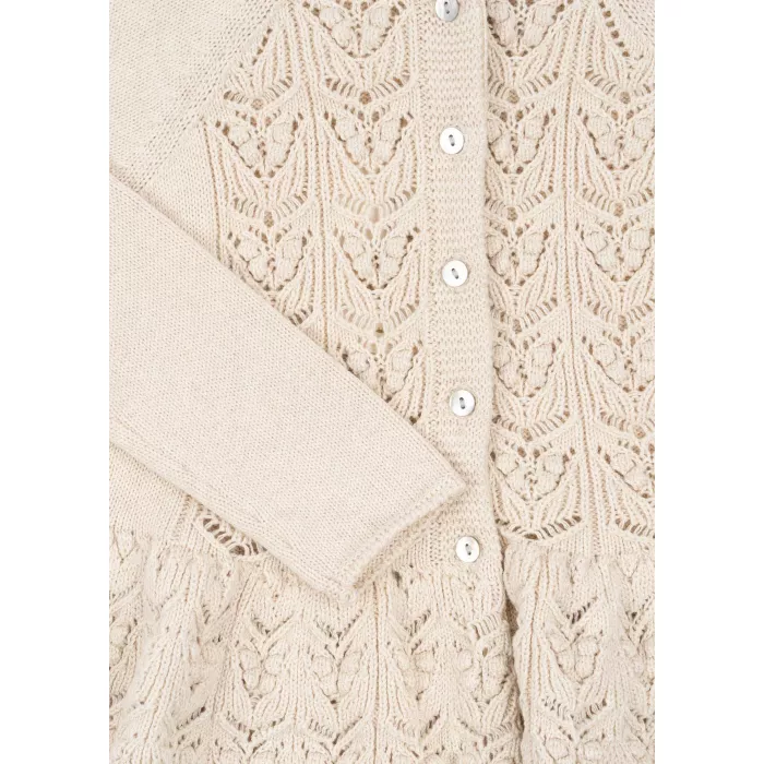 Cardigan tricotat din bumbac organic - Cabby - OFF WHITE - Konges Sløjd