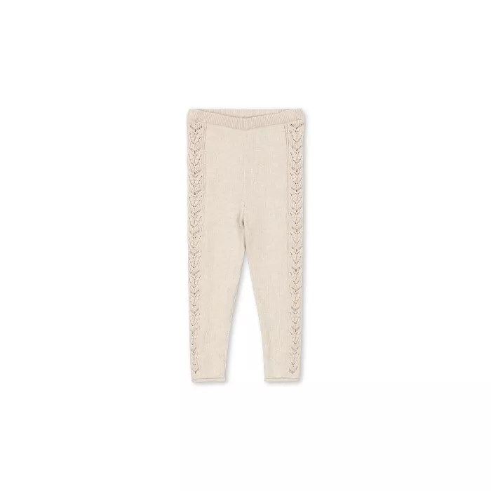 Pantaloni tricotati din bumbac organic - Cabby - OFF WHITE MELANGE - Konges Sløjd