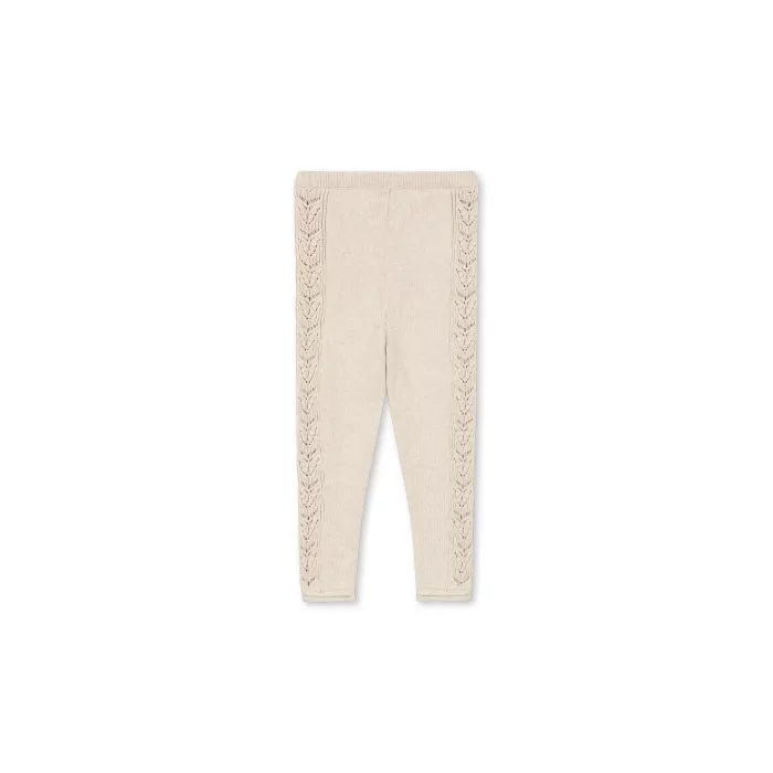 Pantaloni tricotati din bumbac organic - Cabby - OFF WHITE MELANGE - Konges Sløjd