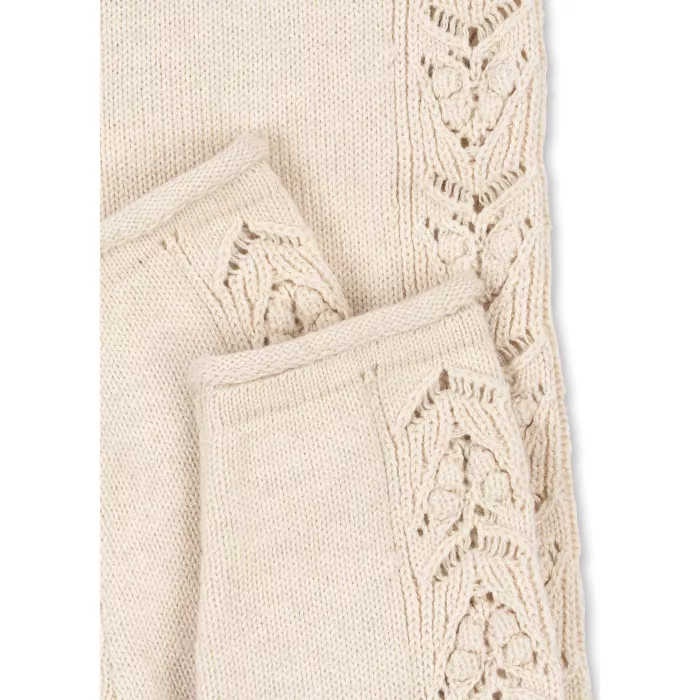 Pantaloni tricotati din bumbac organic - Cabby - OFF WHITE MELANGE - Konges Sløjd