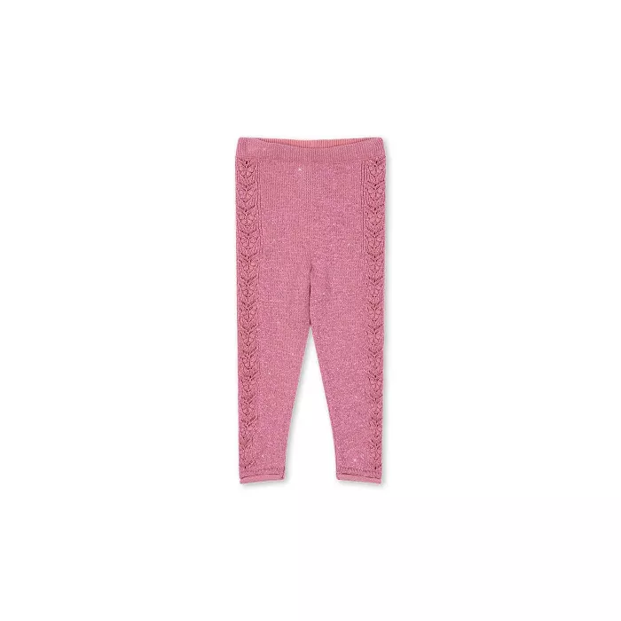 Pantaloni tricotati din bumbac organic - Cabby - POWDER PINK - Konges Sløjd