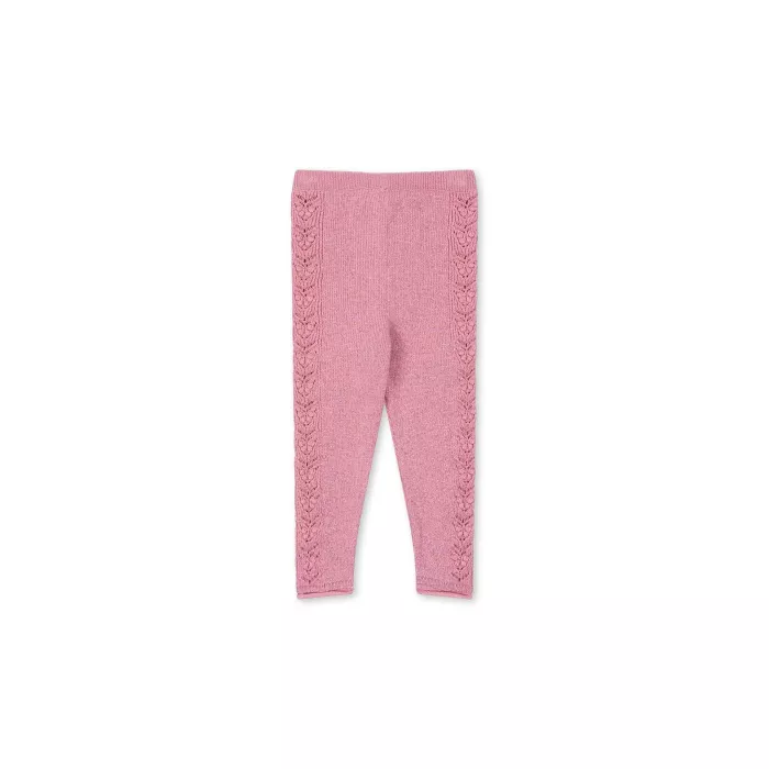 Pantaloni tricotati din bumbac organic - Cabby - POWDER PINK - Konges Sløjd