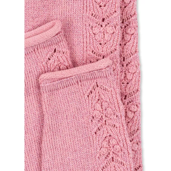 Pantaloni tricotati din bumbac organic - Cabby - POWDER PINK - Konges Sløjd