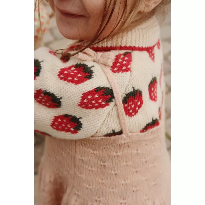 Cardigan din lana merinos - STRAWBERRY - Konges Sløjd