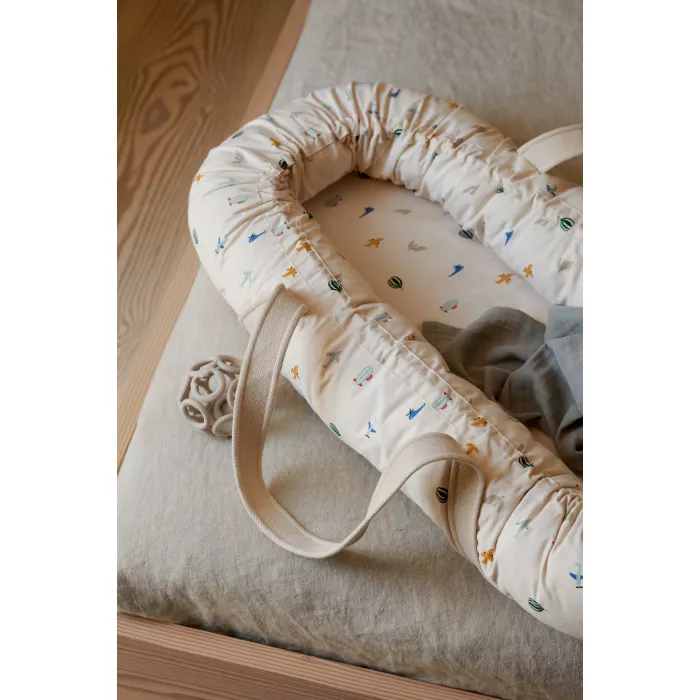 Babynest / Baby lift din bumbac organic Gro - Aviator / Ecru - Liewood