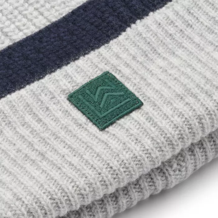 Caciula beanie din lana Emilio - Classic navy / Light grey melange  - Liewood