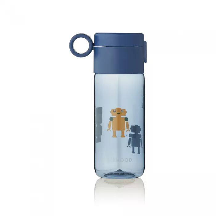 Sticla pentru apa din tritan Clemence - 350 ml - Robots / Indigo Blue - Liewood