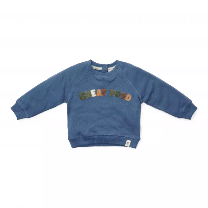 Bluza cu maneca lunga din bumbac organic - Dark Blue - Little Farm - Little Dutch