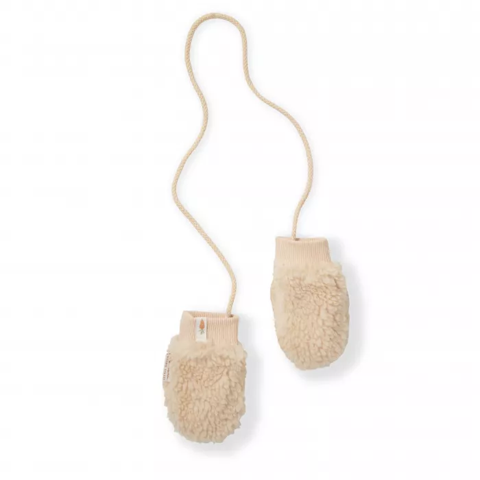 Manusi din material teddy - Sand - Little Dutch