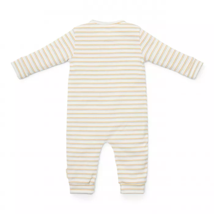 Salopeta din bumbac organic - Little Farm - Multi Stripe - Little Dutch