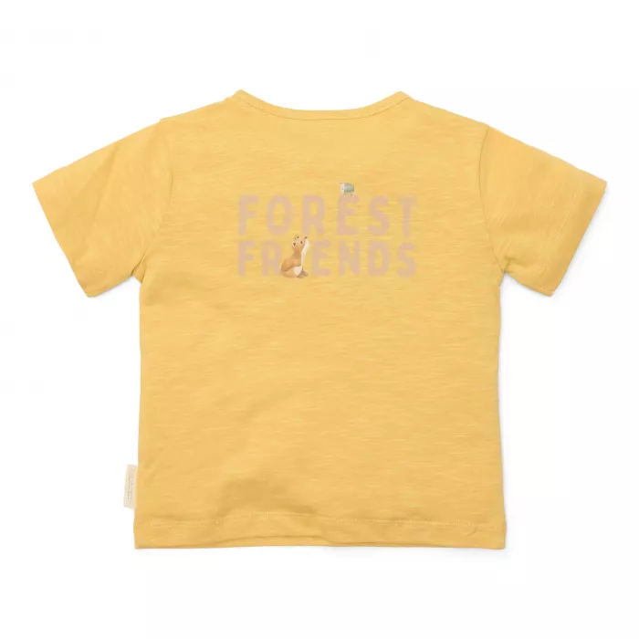 Tricou din bumbac organic - Yellow - Forest Friends - Little Dutch