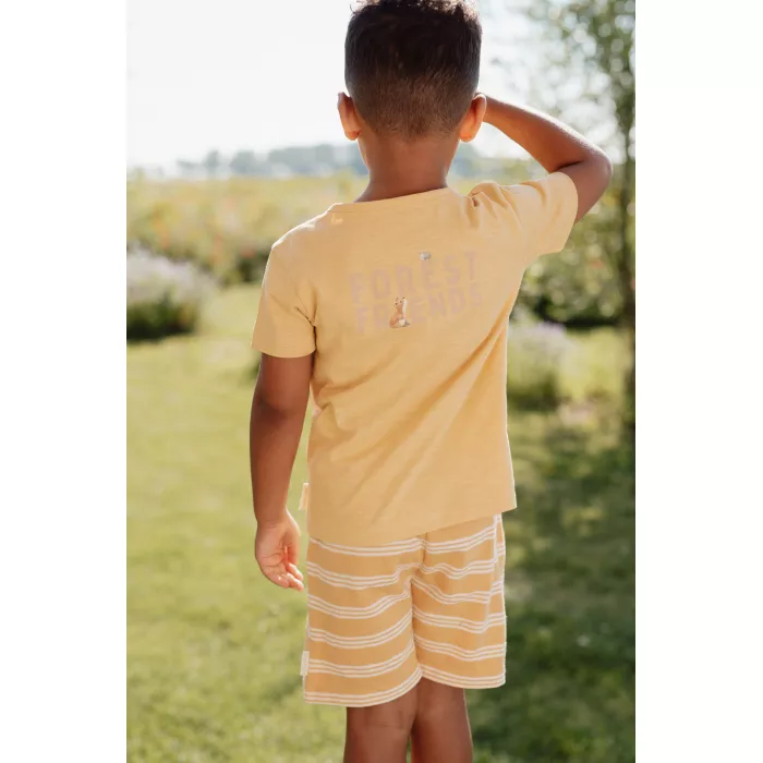 Tricou din bumbac organic - Yellow - Forest Friends - Little Dutch