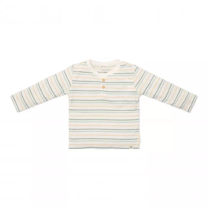 Bluza din bumbac organic - Forest Green Stripe - Forest Friends - Little Dutch