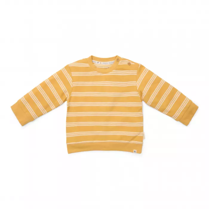 Bluza din bumbac organic - Yellow Stripe - Forest Friends - Little Dutch