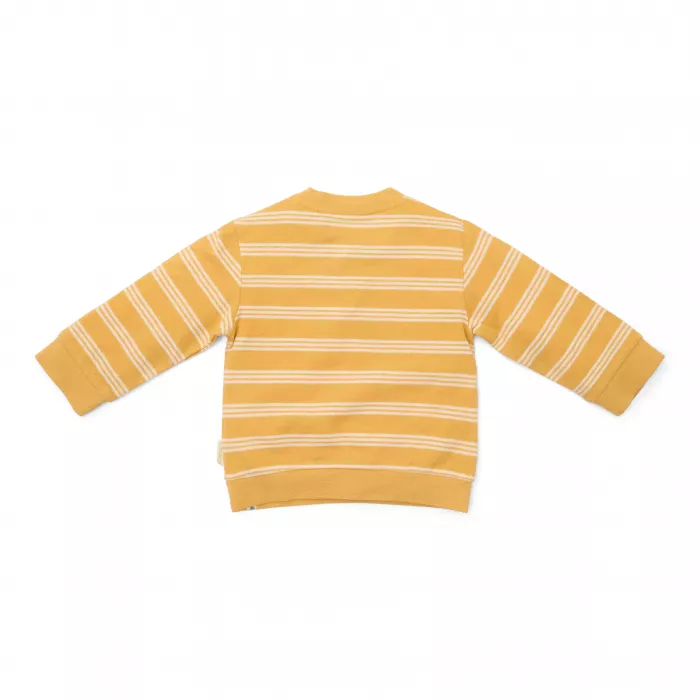 Bluza din bumbac organic - Yellow Stripe - Forest Friends - Little Dutch