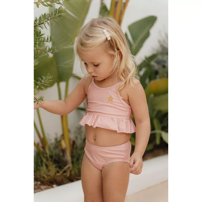 Costum de baie cu doua piese cu protectie UV 50+ - Starfish Pink - Little Dutch