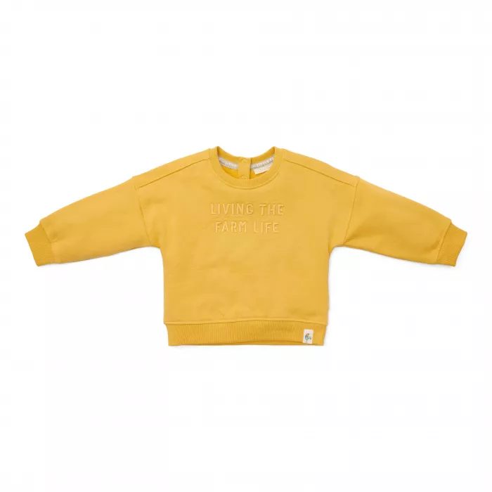 Bluza cu maneca lunga din bumbac organic- Mustard Yellow - Little Dutch