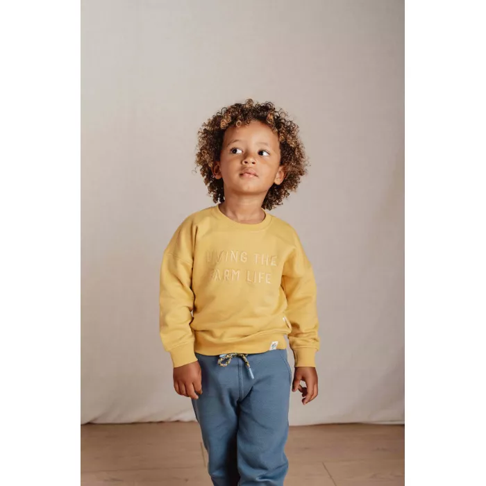 Bluza cu maneca lunga din bumbac organic- Mustard Yellow - Little Dutch