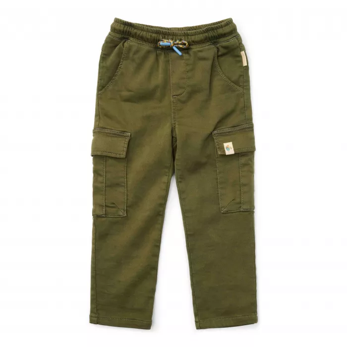 Pantaloni din bumbac - Dark Green - Little Farm - Little Dutch