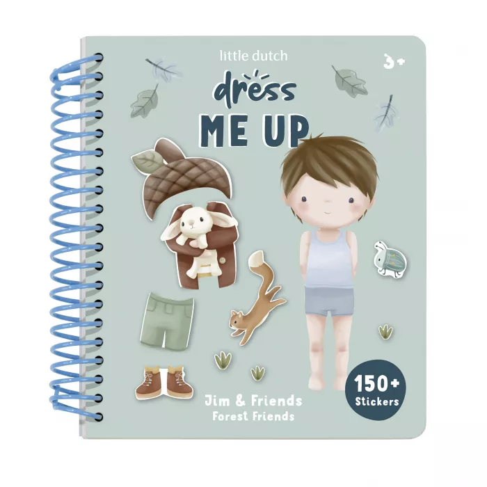 Carte cu activitati pentru copii - Dress me Up - Jim & Friends - Forest Friends - Little Dutch