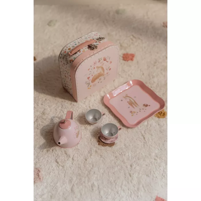 Set metalic pentru ceai in cutie cu maner - Fairy Garden - Little Dutch