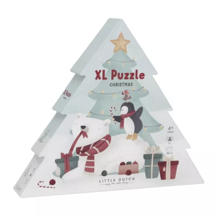 Puzzle XL din carton FSC - Brad - Craciun - Little Dutch