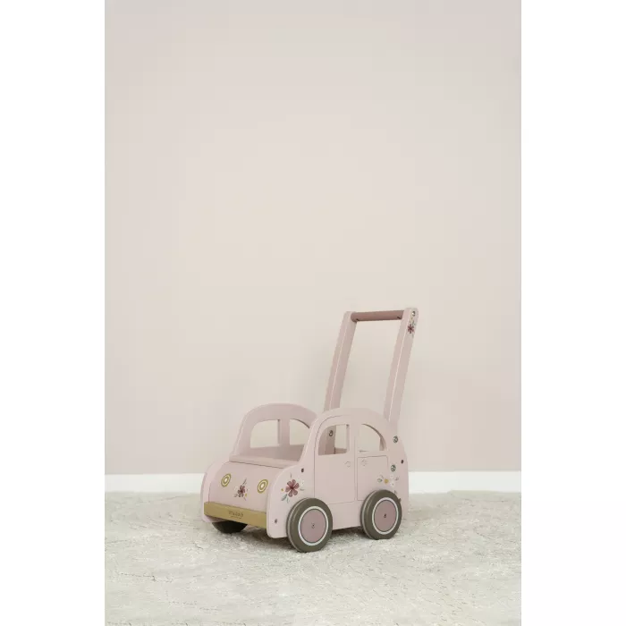 Antemergator/Premergator din lemn - Mini-van - Pink - Little Dutch