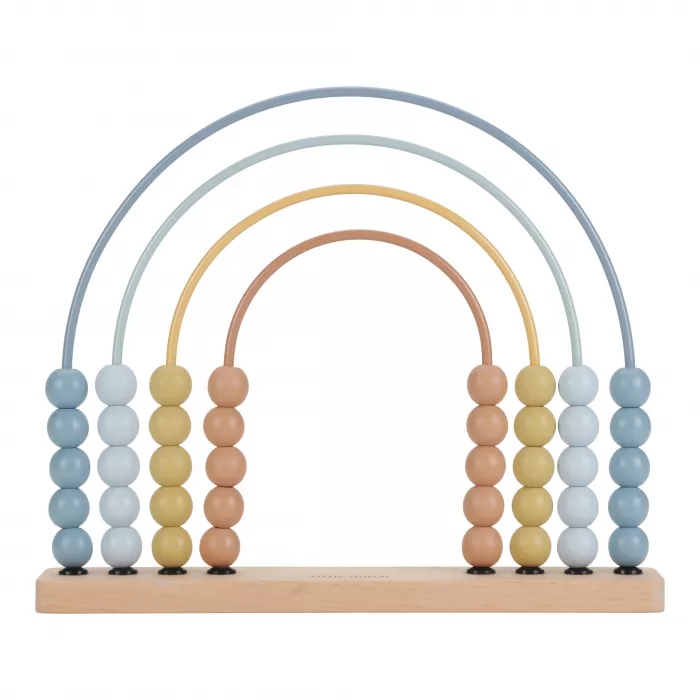Abac din lemn curcubeu - Albastru - Forest Friends - Little Dutch