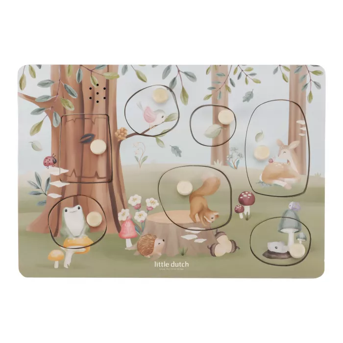 Puzzle din lemn FSC cu sunete - Forest Friends - Little Dutch