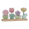 Jucarie din lemn FSC pentru stivuire - Flori - Fairy Garden - Little Dutch