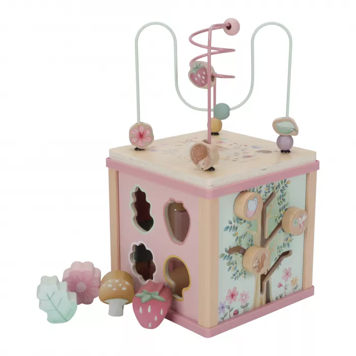 Jucarie din lemn FSC - Cub cu Activitati - Fairy Garden - Little Dutch