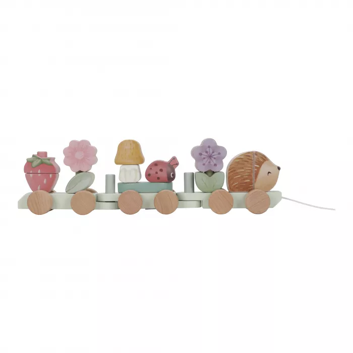 Trenulet din lemn FSC pentru stivuire - Arici - Fairy Garden - Little Dutch