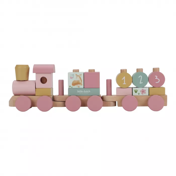 Trenulet din lemn FSC pentru stivuire - Fairy Garden - Little Dutch