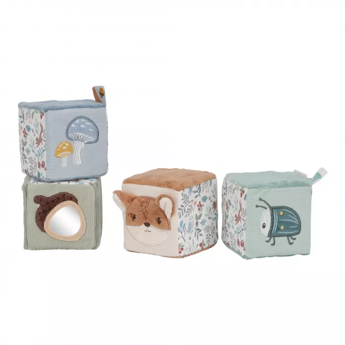 Set de 4 cuburi senzoriale pentru bebelusi - Forest Friends - Little Dutch