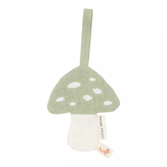 Suport pentru suzeta din muselina de bumbac organic - Ciupercuta - Forest Friends - Little Dutch