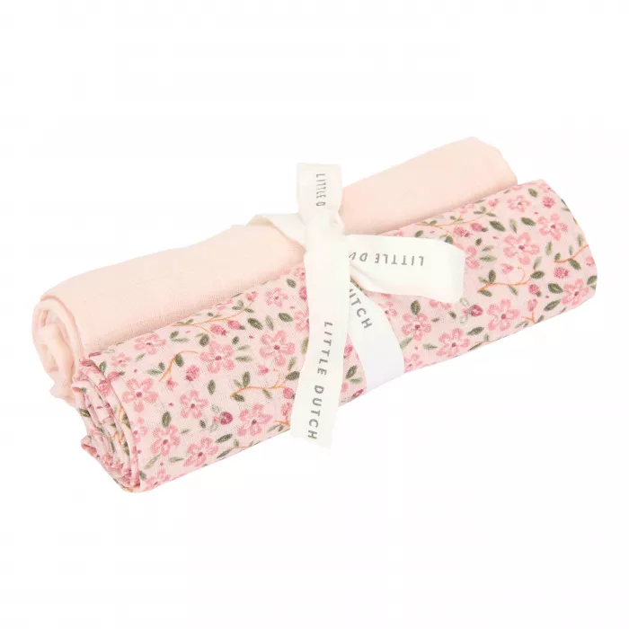 Muselina din bumbac - set 2 bucati - Fairy Floral/Blossom  - Little Dutch