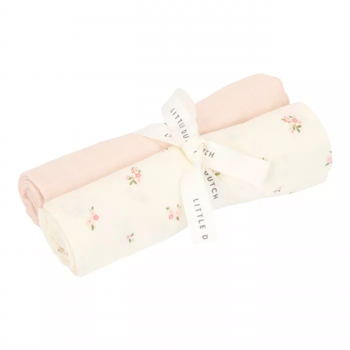 Muselina din bumbac organic- set 2 bucati - Fairy Blossom / Blossom - Little Dutch