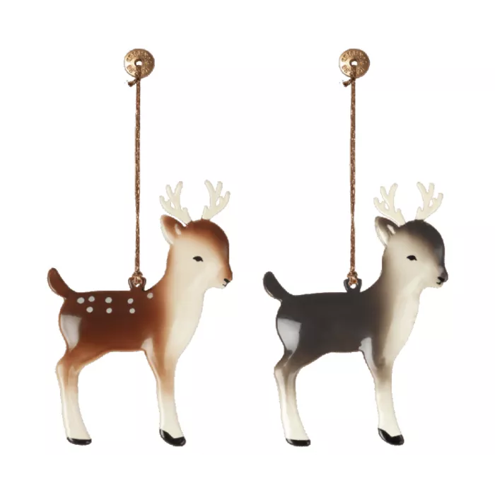 aAccesorii pentru Craciun - Set de 2 ornamente metalice - Bambi - Maileg