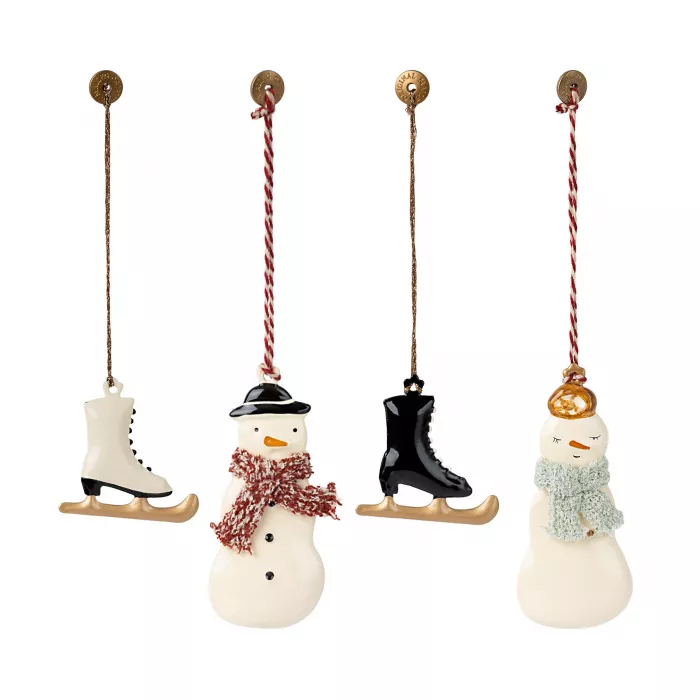 Accesorii pentru Craciun - Cutie cadou cu 4 ornamente metalice - Winter Wonderland - Maileg