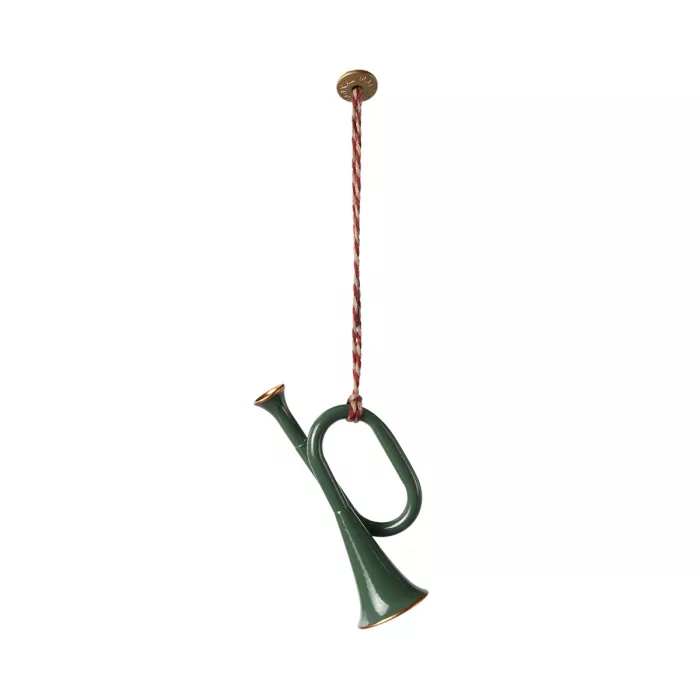 Accesorii pentru Craciun - Ornament metalic - Trompeta - Dark Green - Maileg