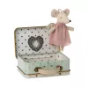 Jucarie textila - ANGEL MOUSE IN SUITCASE - Maileg