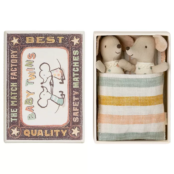 Jucarie textila - TWINS IN MATCHBOX - BABY MICE - Maileg