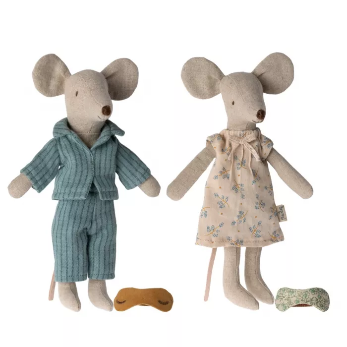 Jucarie textila - MOM AND DAD MICE IN CIGARBOX - Maileg