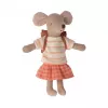 Jucarie textila - Tricycle Mouse - BIG SISTER - Coral - Maileg