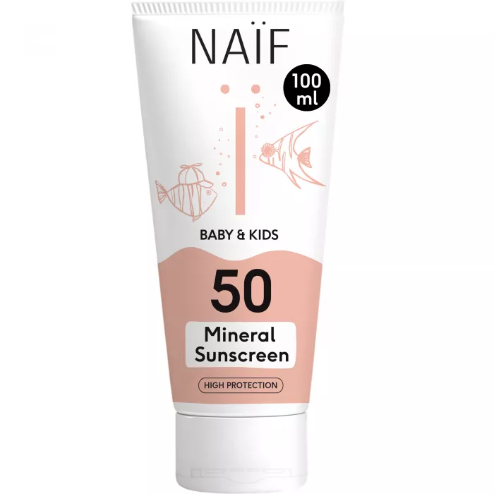 Crema  cu protectie solara minerala SPF 50 - Bebelusi si copii  - 100 ml - Naïf