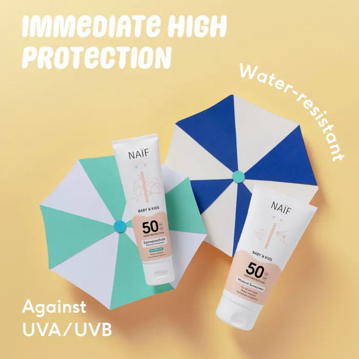 Crema  cu protectie solara minerala SPF 50 - Bebelusi si copii  - 100 ml - Naïf