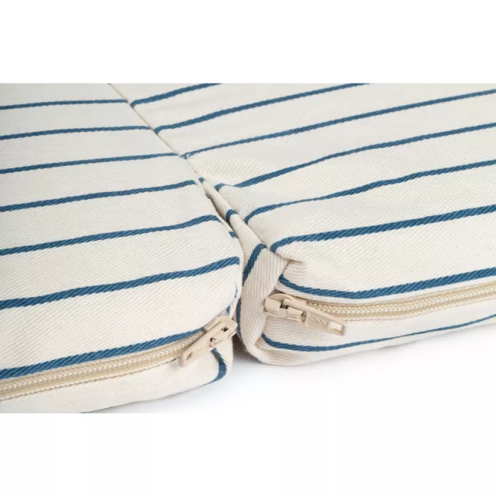 Saltea pliabila din bumbac organic - Bebop - BLUE THIN STRIPES/ NATURAL - Nobodinoz